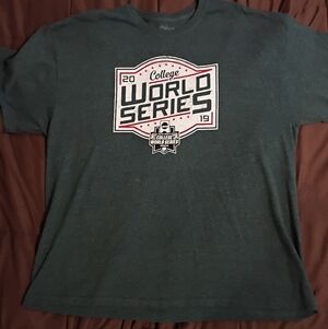 Official 2019 NCAA College World Series   Gray T Shirt XXL. Vanderbilt Champions